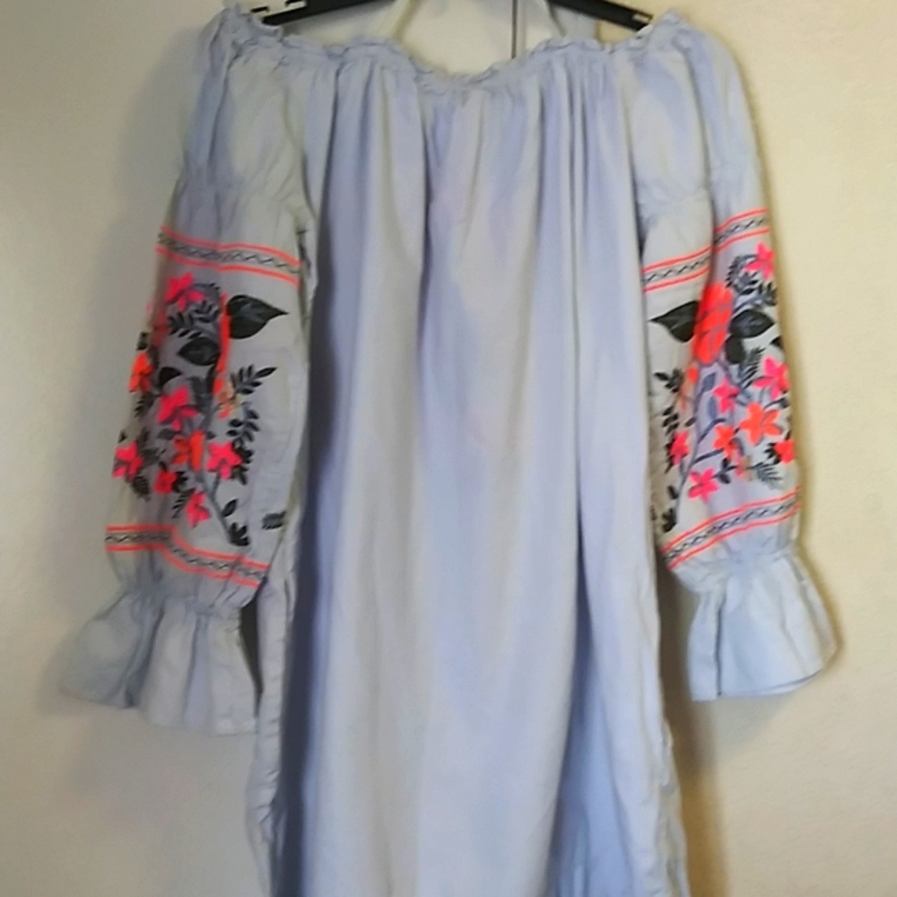 SOLD. Free People Cotton Embroidered Floral Dress. - Picture 2 of 11